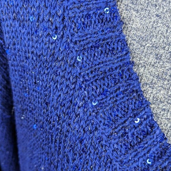 LIKE NEW a.n.a Blue Sparkly Sequin Sweater L - Picture 2 of 3